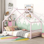 Load image into Gallery viewer, Pink Twin Size Metal House Bed
