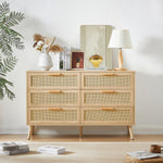 Load image into Gallery viewer, 6 Double Dresser With Rattan Drawers
