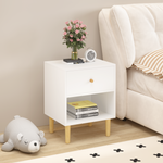 Load image into Gallery viewer, 23.22&#39;&#39;H Wooden Nightstand with One Drawer One Shelf
