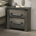Load image into Gallery viewer, Rustic Gray Bedside Table Wooden Nightstand
