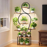 Load image into Gallery viewer, 9-Tiered 63&#39; Tall Indoor Plant Stand Shelves for Multiple Plant
