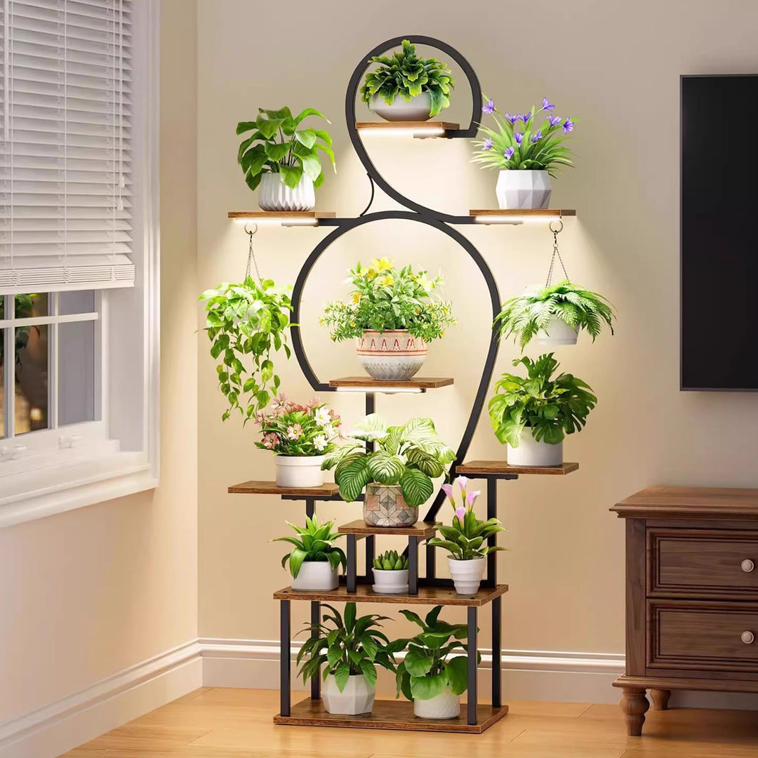 9-Tiered 63' Tall Indoor Plant Stand Shelves for Multiple Plant