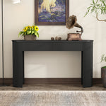 Load image into Gallery viewer, Modern Black Console Table with Storage 2 Drawers &amp; Oval Top
