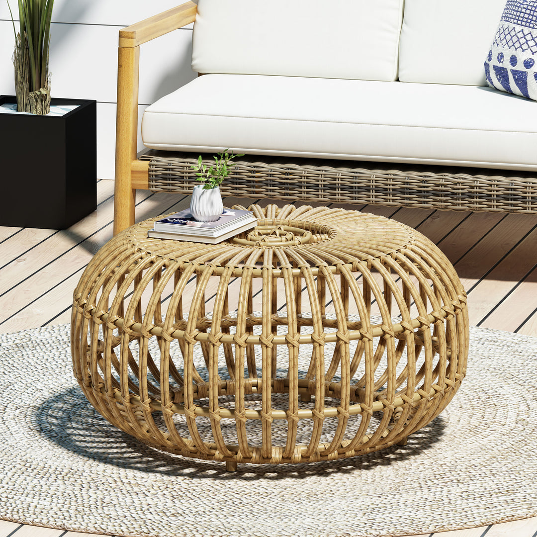 Handcrafted Boho Rattan Coffee Table