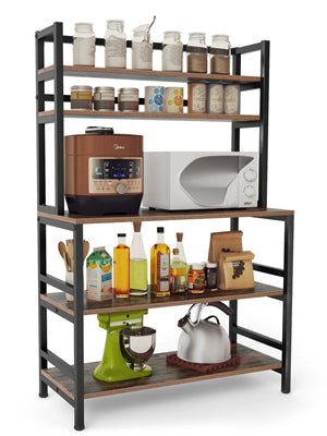 5-Tier Kitchen Bakers Rack with Hutch  32 Inches Microwave Oven Stand