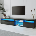 Load image into Gallery viewer, Unique Design Versatile TV Stand with 2 Glass Shelves LED Color Changing Lights
