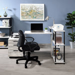 Load image into Gallery viewer, Antique White &amp; Black Finish L-shaped Writing Computer Desk
