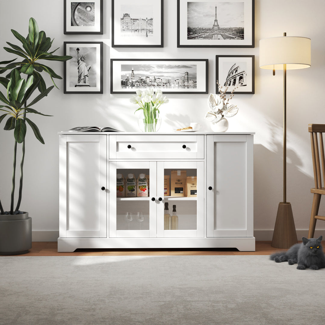 Modern White Sideboard Buffet Cabinet with Storage