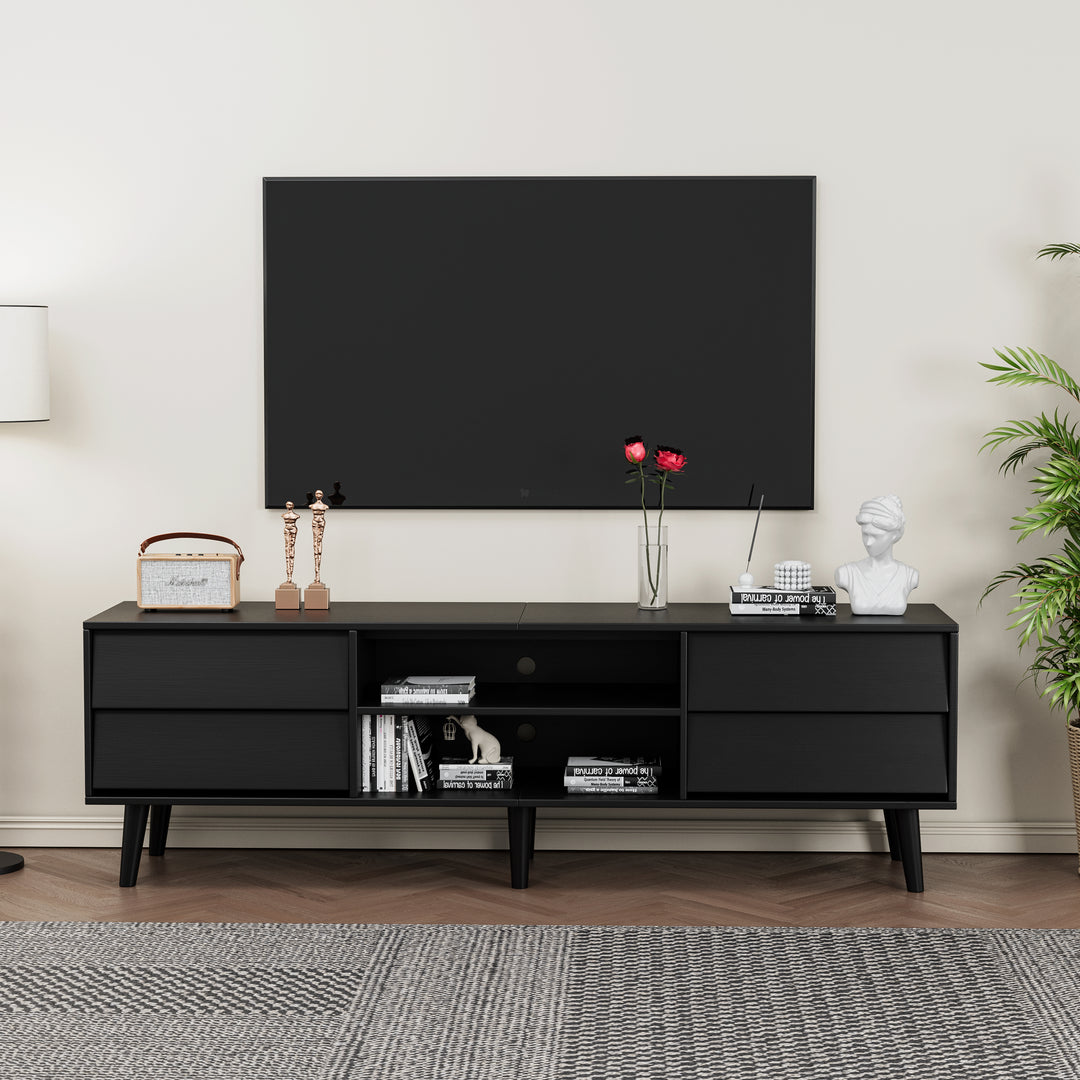 63 Inch TV Stand Features Vintage-style and Bevel Design