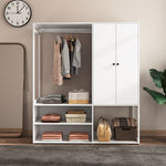 Load image into Gallery viewer, White Wardrobe Closet Cabinet with Shelves
